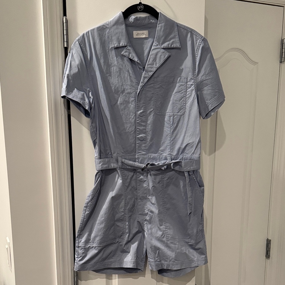 Saturdays New York City Grey-Blue Short Sleeve Romper